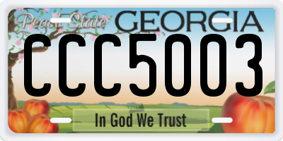 GA license plate CCC5003