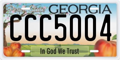 GA license plate CCC5004