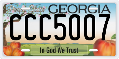 GA license plate CCC5007