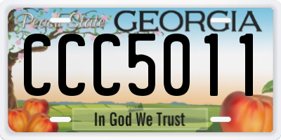 GA license plate CCC5011