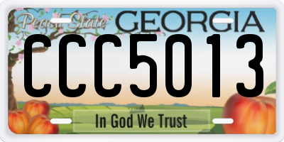 GA license plate CCC5013