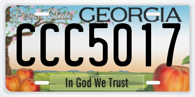 GA license plate CCC5017