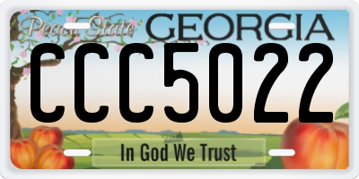 GA license plate CCC5022