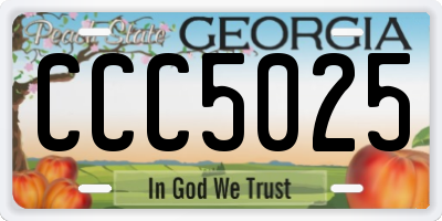 GA license plate CCC5025