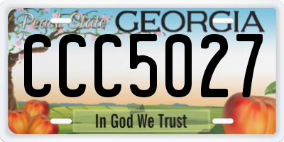 GA license plate CCC5027