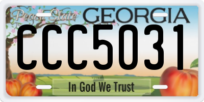 GA license plate CCC5031