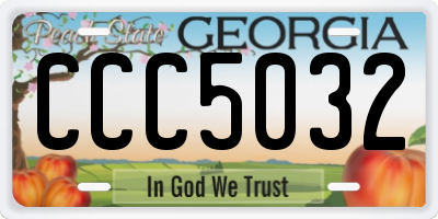 GA license plate CCC5032
