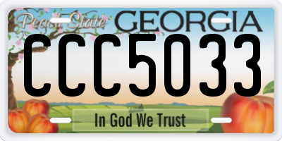 GA license plate CCC5033