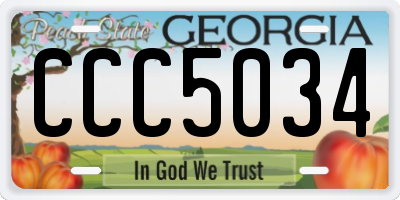 GA license plate CCC5034