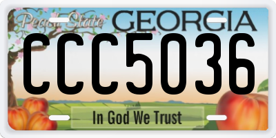 GA license plate CCC5036