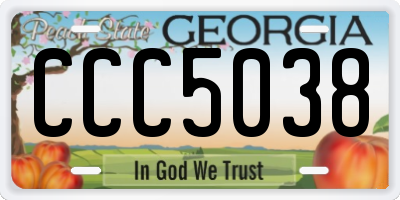 GA license plate CCC5038