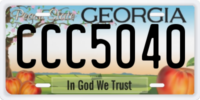 GA license plate CCC5040