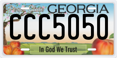 GA license plate CCC5050