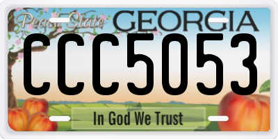 GA license plate CCC5053