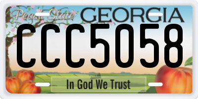 GA license plate CCC5058