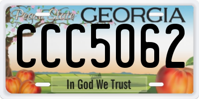 GA license plate CCC5062