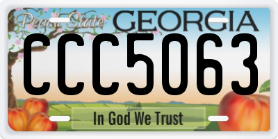GA license plate CCC5063