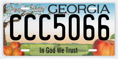 GA license plate CCC5066