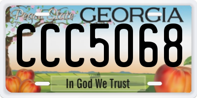 GA license plate CCC5068