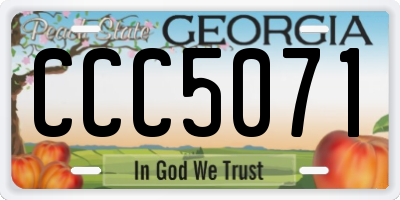 GA license plate CCC5071