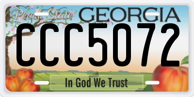 GA license plate CCC5072
