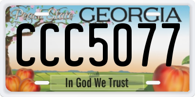 GA license plate CCC5077