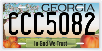 GA license plate CCC5082