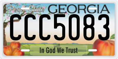 GA license plate CCC5083