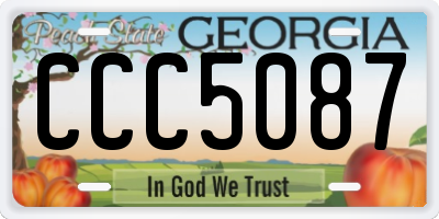 GA license plate CCC5087