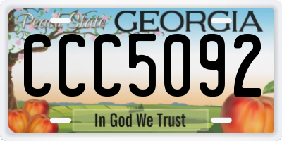 GA license plate CCC5092