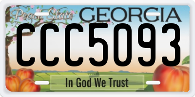 GA license plate CCC5093