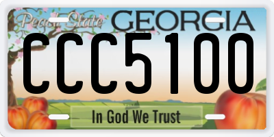 GA license plate CCC5100