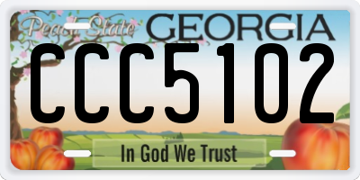 GA license plate CCC5102
