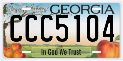 GA license plate CCC5104