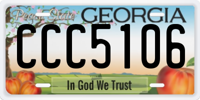 GA license plate CCC5106