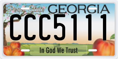 GA license plate CCC5111