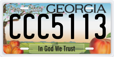 GA license plate CCC5113