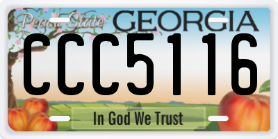 GA license plate CCC5116