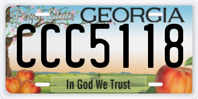 GA license plate CCC5118