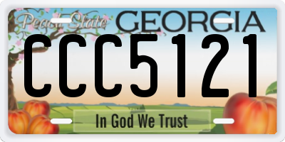 GA license plate CCC5121