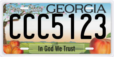 GA license plate CCC5123