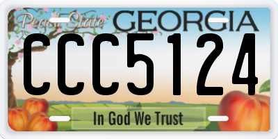 GA license plate CCC5124