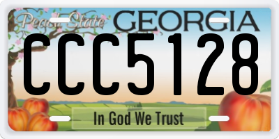 GA license plate CCC5128