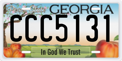 GA license plate CCC5131