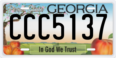 GA license plate CCC5137