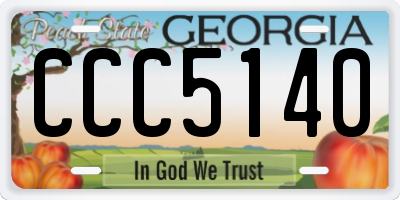 GA license plate CCC5140