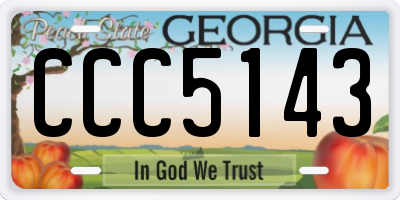 GA license plate CCC5143