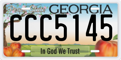 GA license plate CCC5145