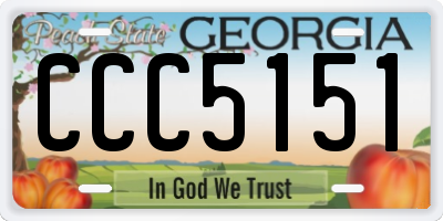 GA license plate CCC5151