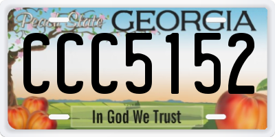GA license plate CCC5152